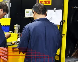 MIR Machining technicians working in the machine shop