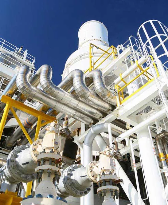 Industrial processing plant pipework and ducting